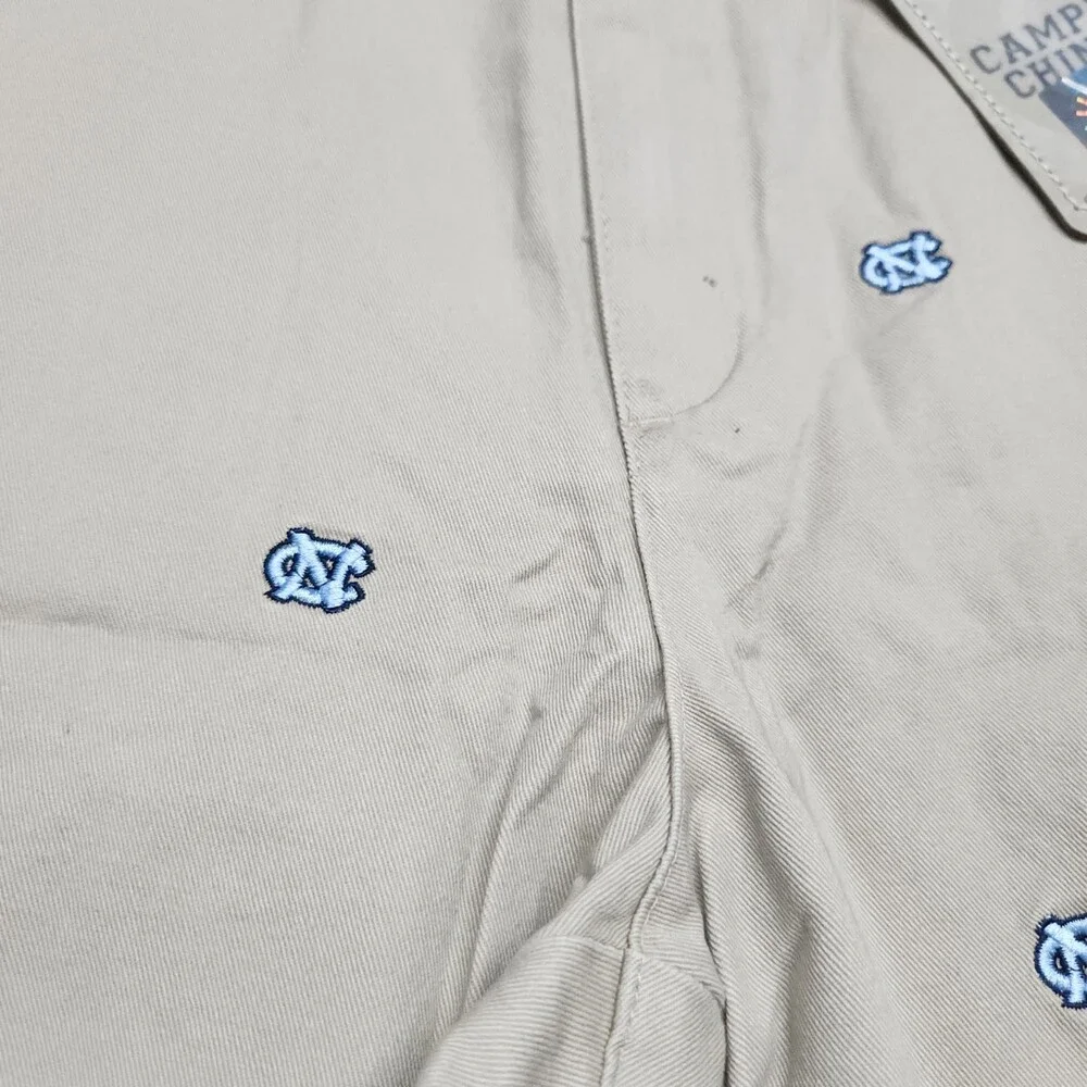 Campus Chinos Men's Khaki 100% Cotton Shorts Size 34 Embroidered Casual 171